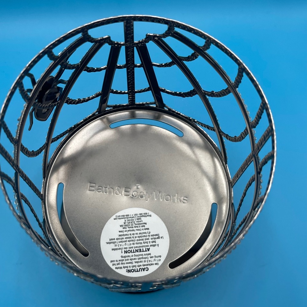 Bath Body Works‎ Spider Web Pedestal Candle Holder Black Rhinestone Halloween - Picture 5 of 6